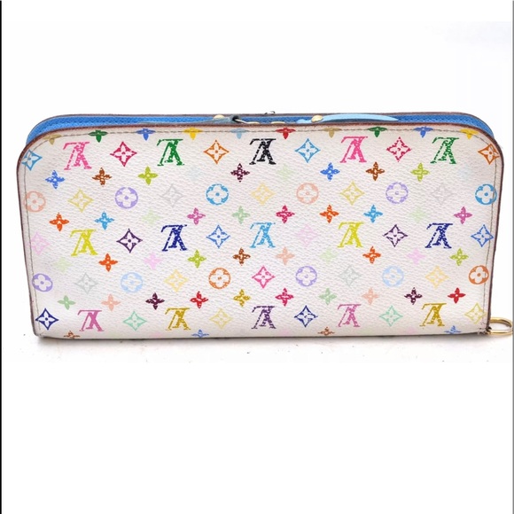 Louis Vuitton White Multicolor Takashi Murakami Zippy Wallet Authentic - Picture 2 of 12